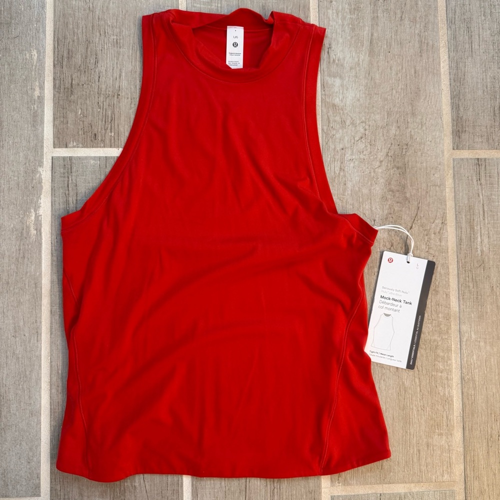 Lululemon Athletica Red Mock-Neck Tank